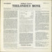 Thelonious Monk Brilliant Corners + Shrink US vinyl LP album (LP record)
