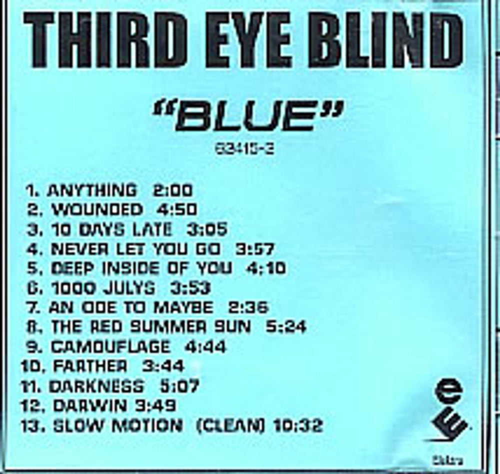 Third Eye Blind Blue US Promo CD-R acetate CDR ACETATE