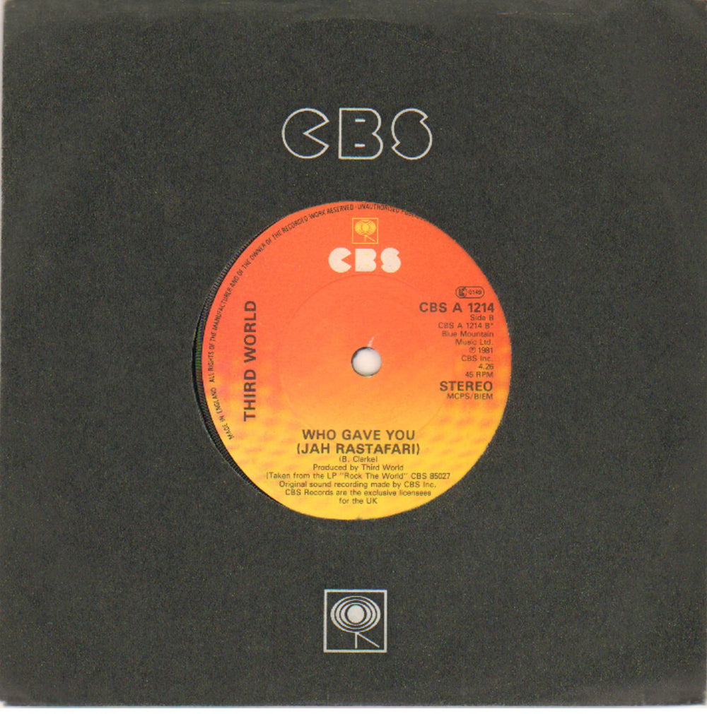 Third World Dancing On The Floor (Hooked On Love) - Paper UK 7" vinyl single (7 inch record / 45) CBSA1214