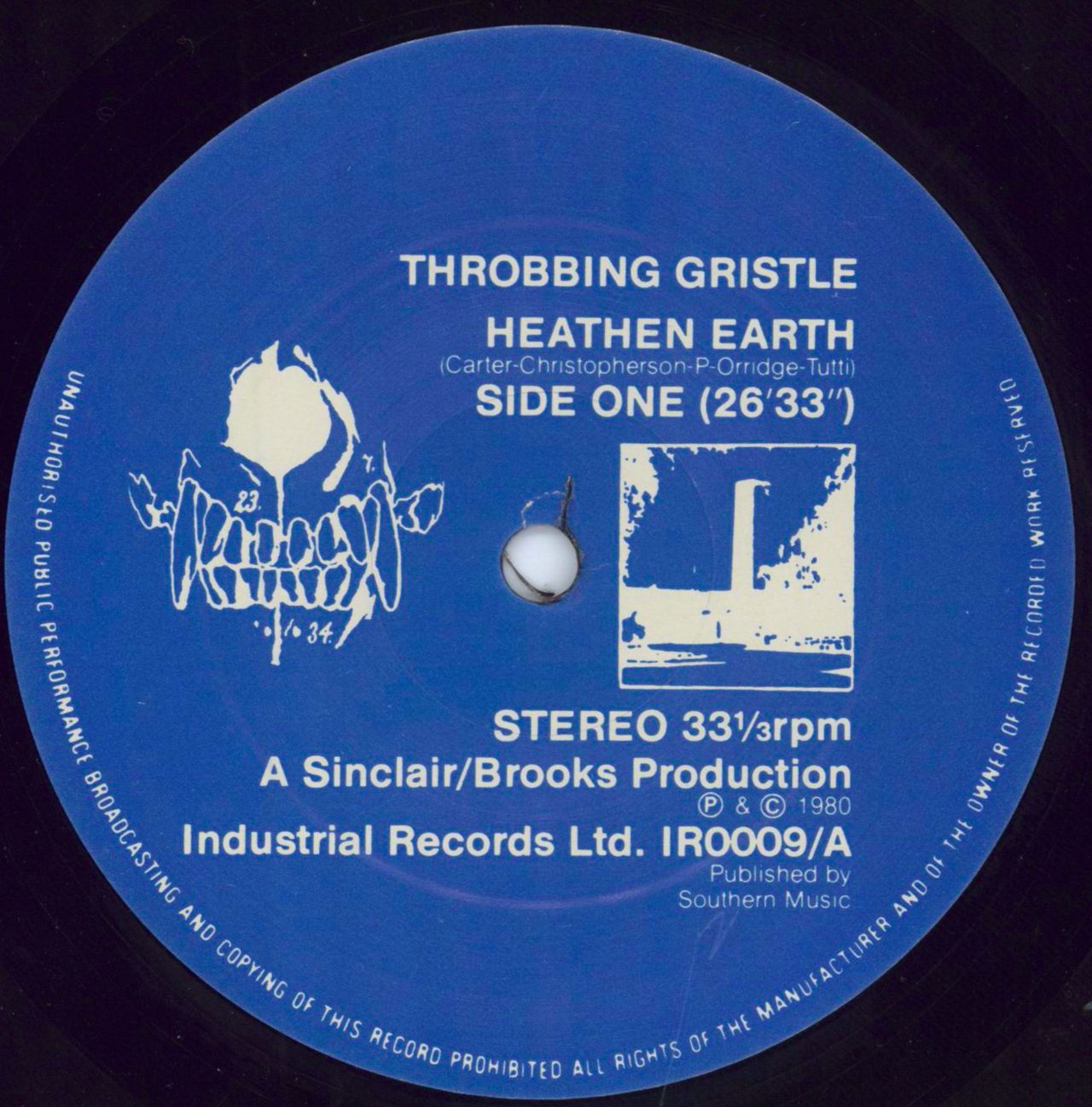 THROBBING GRISTLE /HEATHEN EARTH ブルー盤 LP-