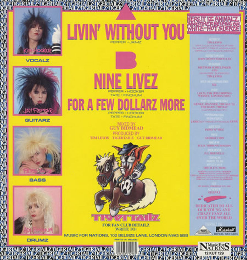 Tigertailz Livin' Without You UK 12" vinyl single (12 inch record / Maxi-single) TGZ12LI178815