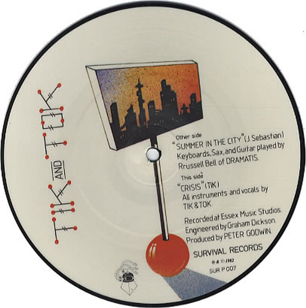 Tik & Tok Summer In The City UK 7" vinyl picture disc (7 inch picture disc single) TOK7PSU31599