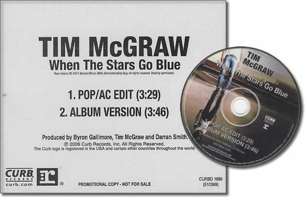 Tim McGraw When The Stars Go Blue US Promo CD single (CD5 / 5") CURBD1989