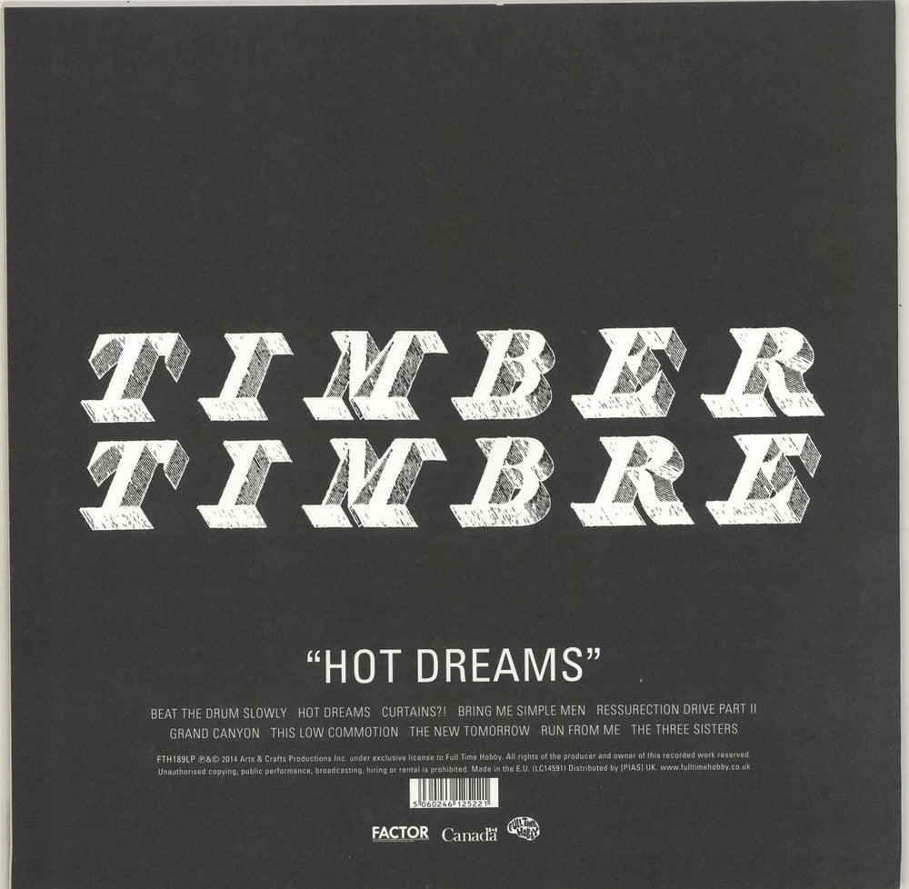 Timber Timbre Hot Dreams - 180gram Vinyl UK vinyl LP album (LP record) UYMLPHO704703