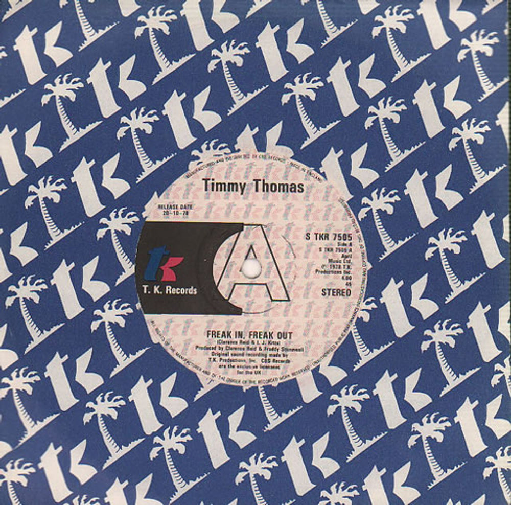 Timmy Thomas Freak In, Freak Out UK Promo 7" vinyl single (7 inch record / 45) STKR7505