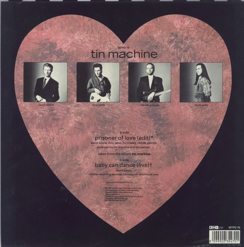 Tin Machine Prisoner Of Love EX UK Shaped picture disc