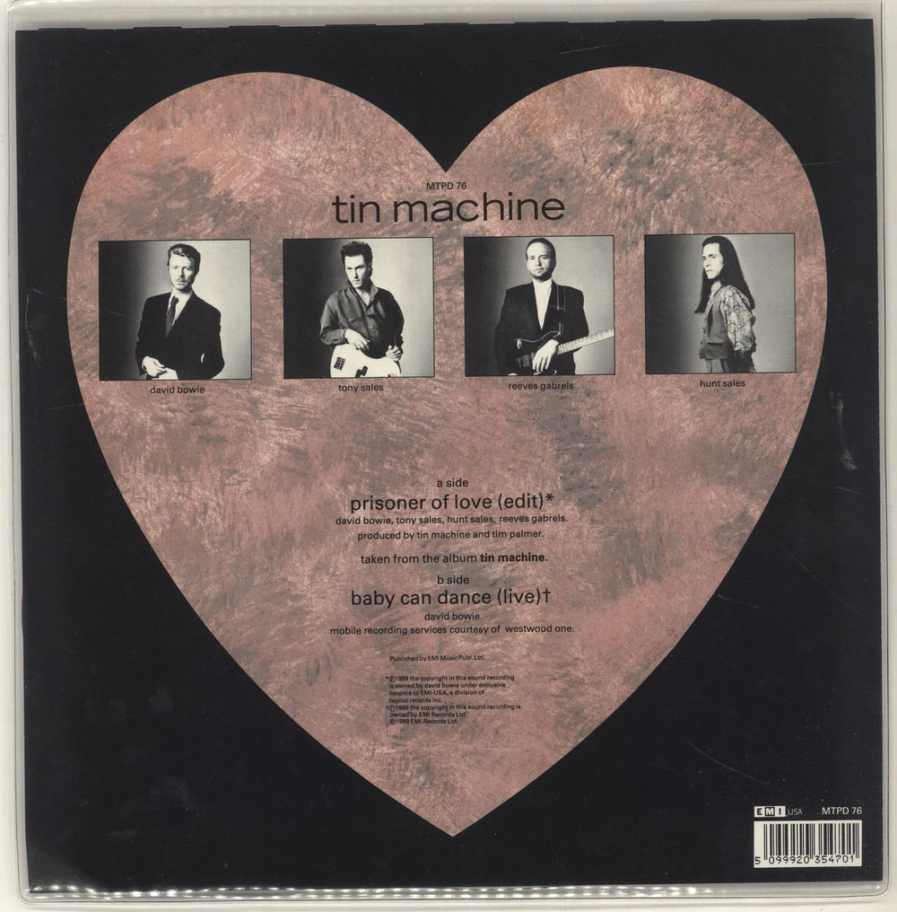 Tin Machine Prisoner Of Love UK shaped picture disc (picture disc vinyl record) TINSHPR78385