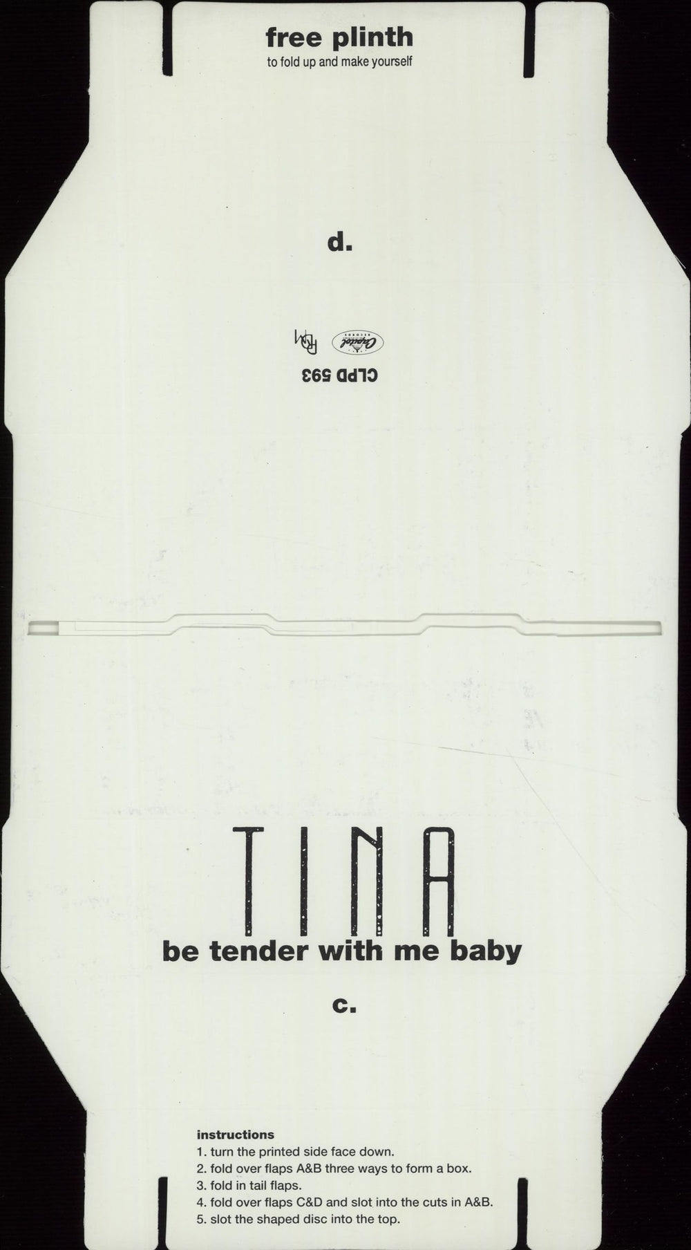 Tina Turner Be Tender With Me Baby UK shaped picture disc (picture disc vinyl record) TURSHBE17328