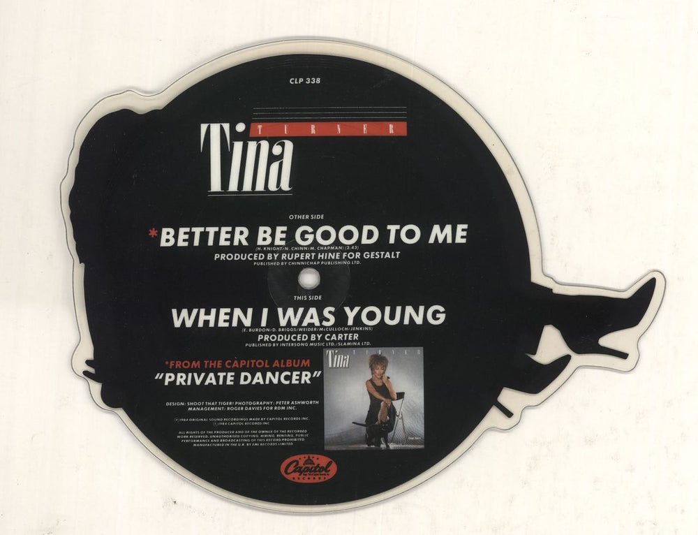 Tina Turner Better Be Good To Me UK shaped picture disc (picture disc vinyl record)