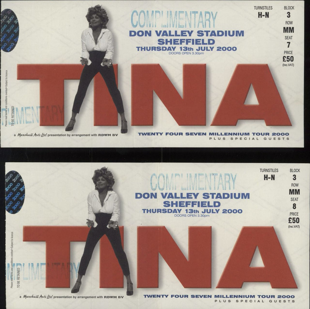 Tina Turner Twenty Four Seven + Tickets/VIP UK tour programme TURTRTW789927