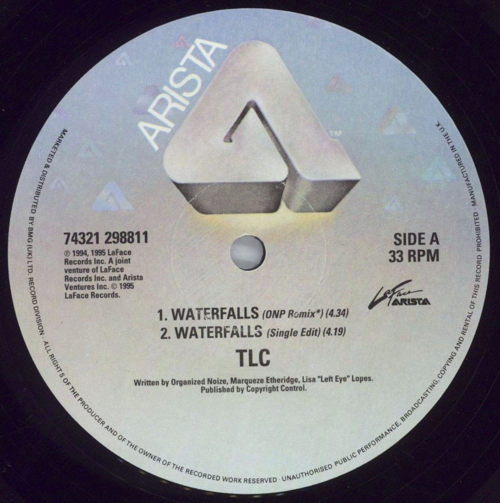 TLC Waterfalls UK 12" vinyl single (12 inch record / Maxi-single) TLC12WA823651