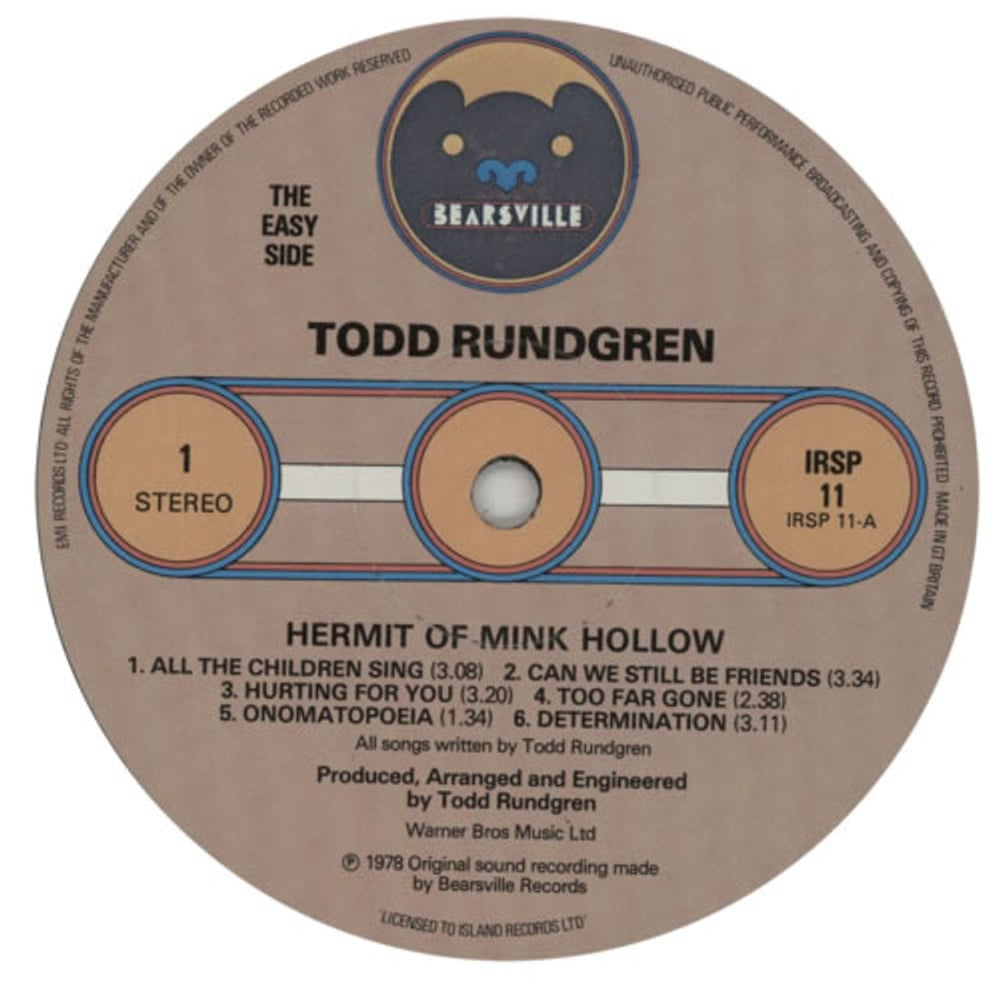 Todd Rundgren Hermit Of Mink Hollow UK vinyl LP album (LP record) TODLPHE593729