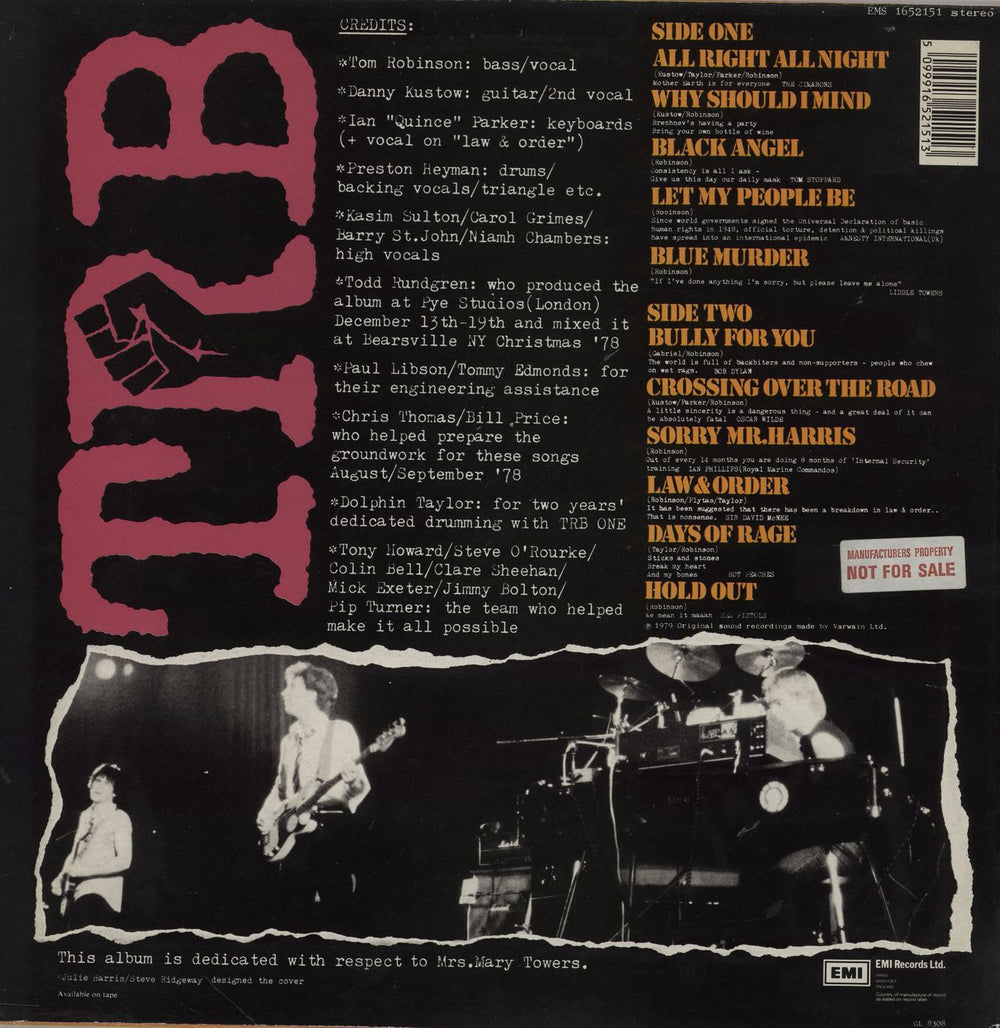 Tom Robinson TRB Two UK vinyl LP album (LP record)