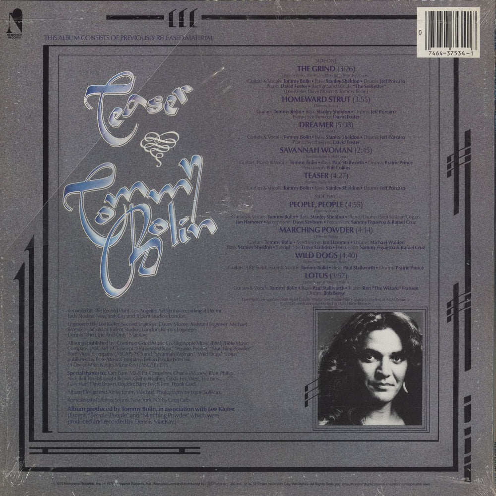 Tommy Bolin Teaser - Open Shrink US vinyl LP album (LP record)