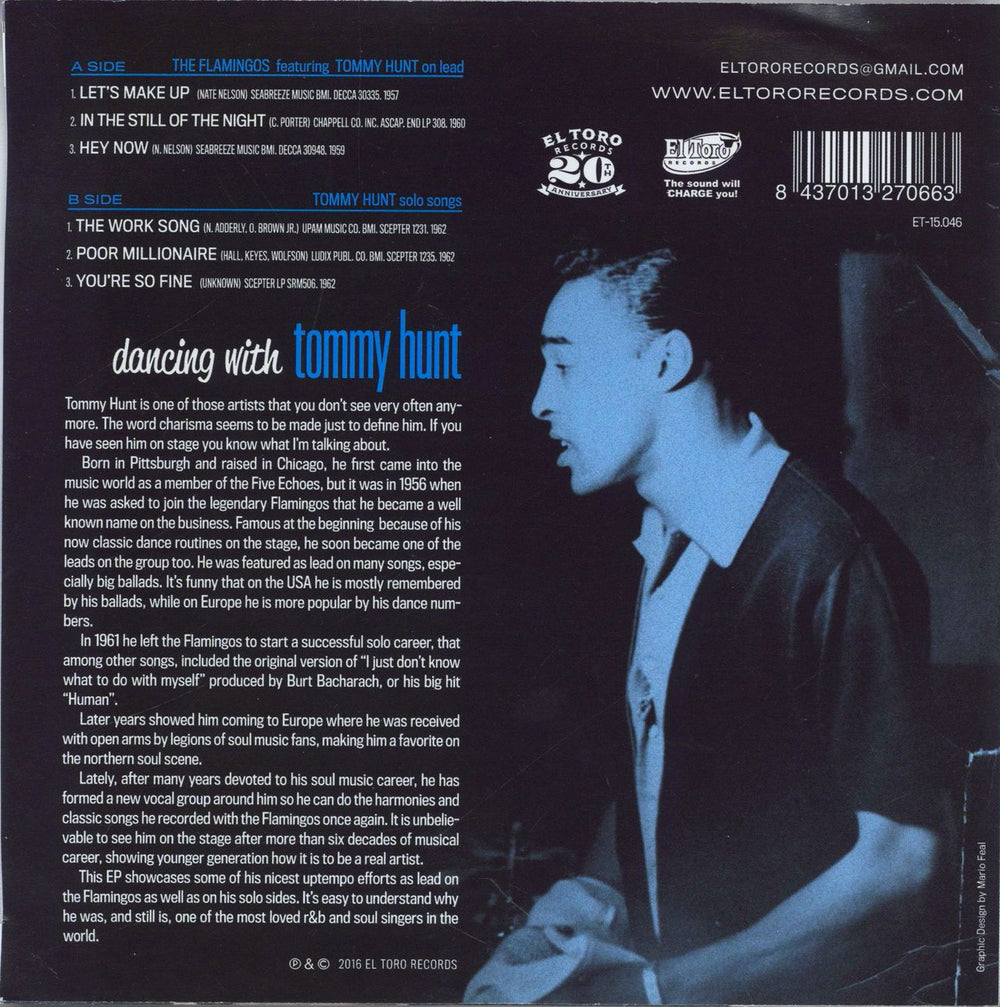 Tommy Hunt Dancing With Tommy Hunt EP Spanish 7" vinyl single (7 inch record / 45) 8437013270663