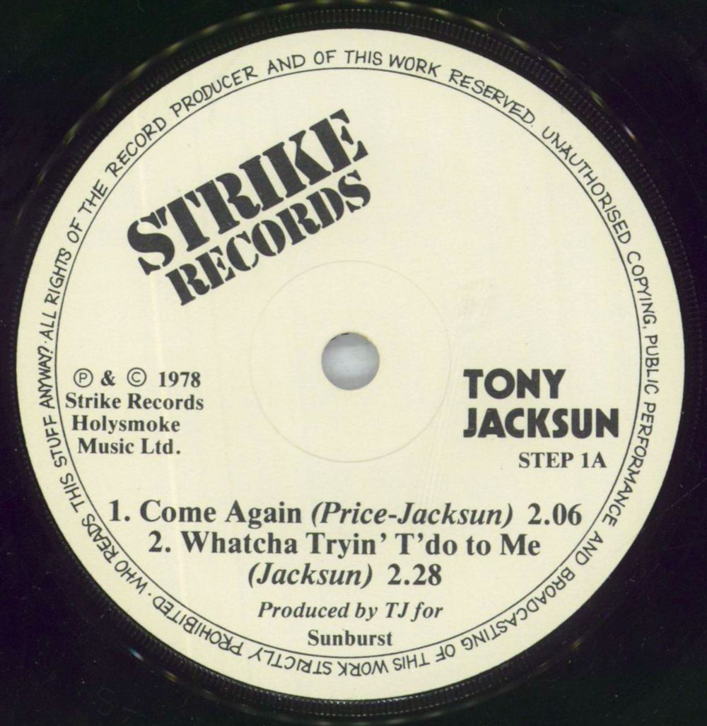 TONY JACKSUN Night Time Games UK 7" vinyl single (7 inch record / 45) 6P907NI822070