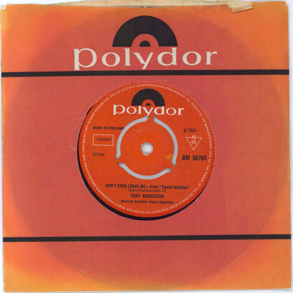 Tony Middleton Don't Ever Leave Me / To The Ends Of The Earth UK 7" vinyl single (7 inch record / 45) 56704