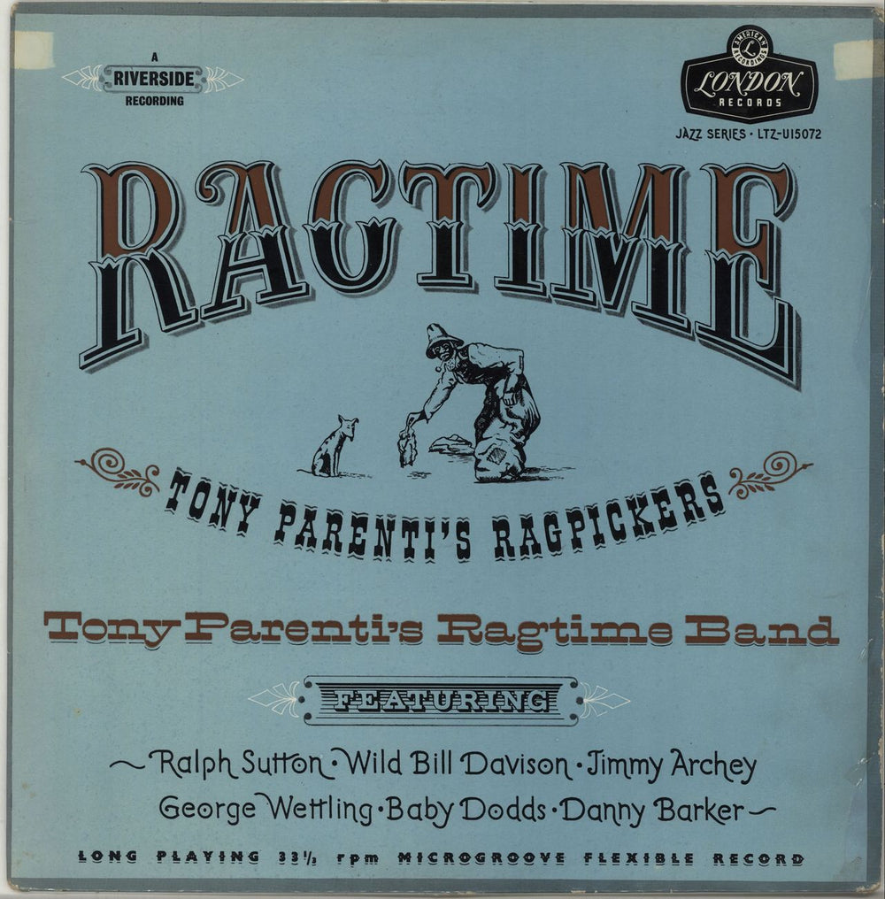 Tony Parenti's Ragpickers Trio Ragtime UK vinyl LP album (LP record) LTZ-U15072