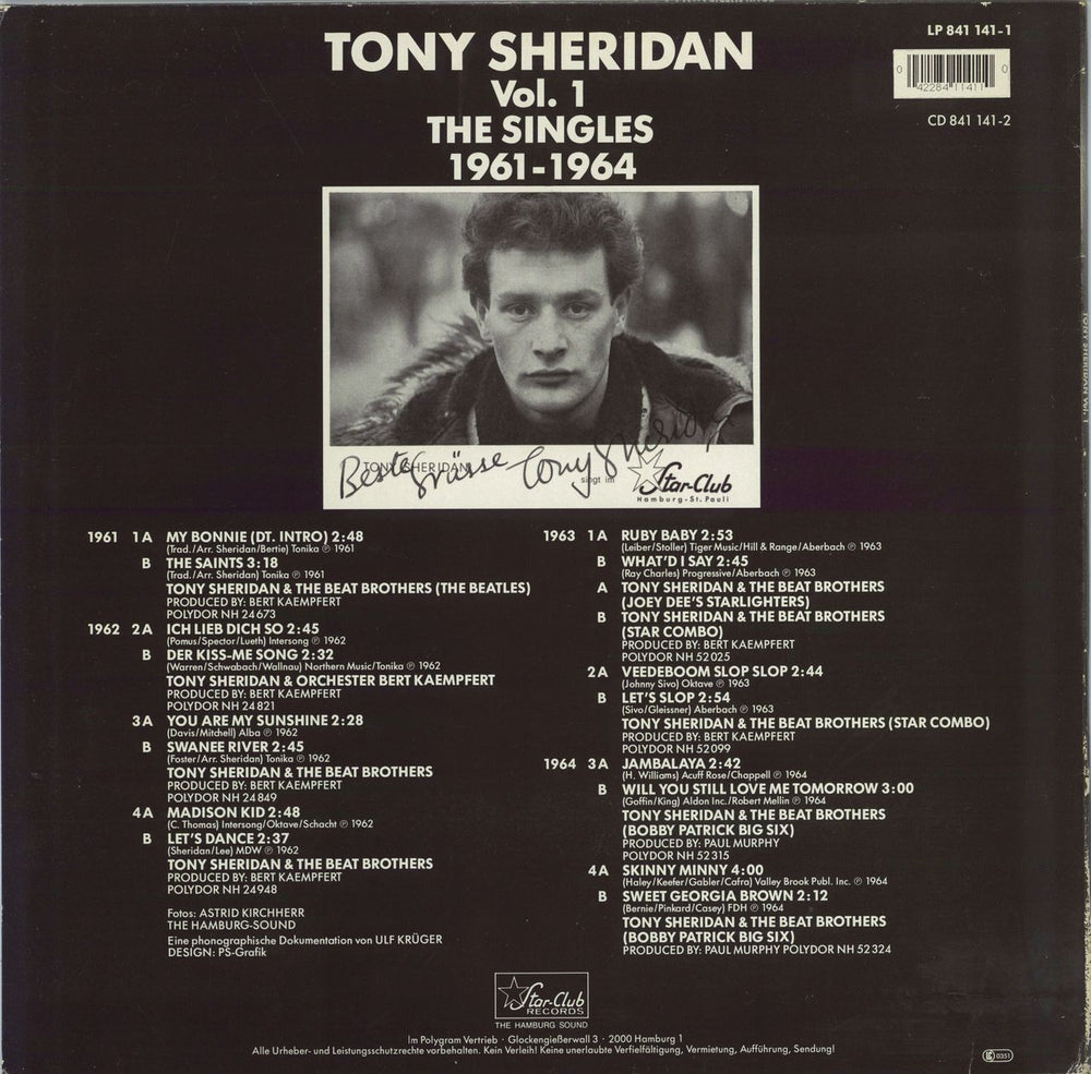 Tony Sheridan Vol. 1 The Singles 1961-1964 German vinyl LP album (LP record) 042284114110