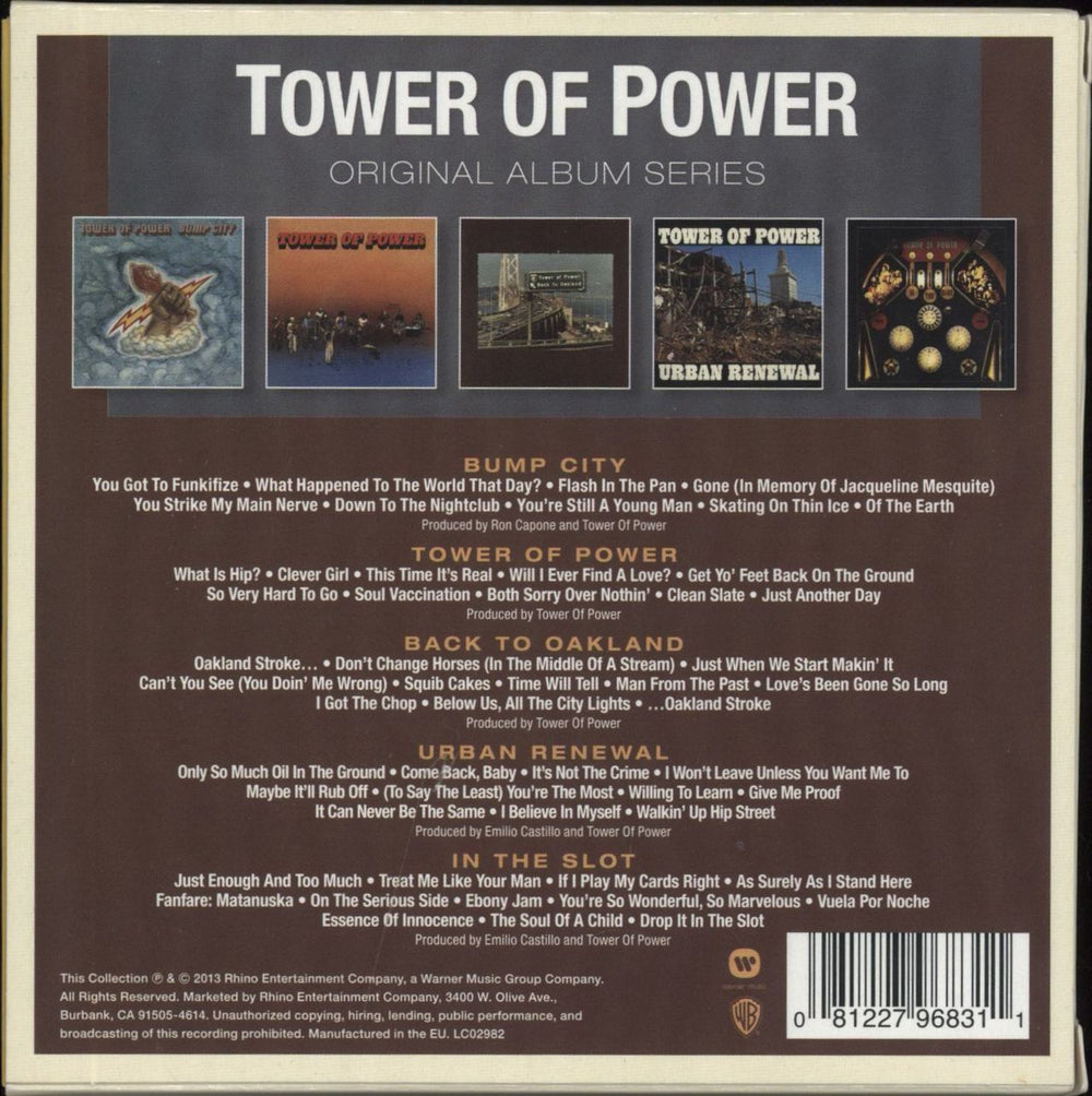 Tower Of Power Original Album Series UK 5-CD album set 081227968311