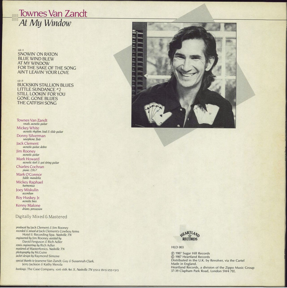 Townes Van Zandt At My Window UK vinyl LP album (LP record)