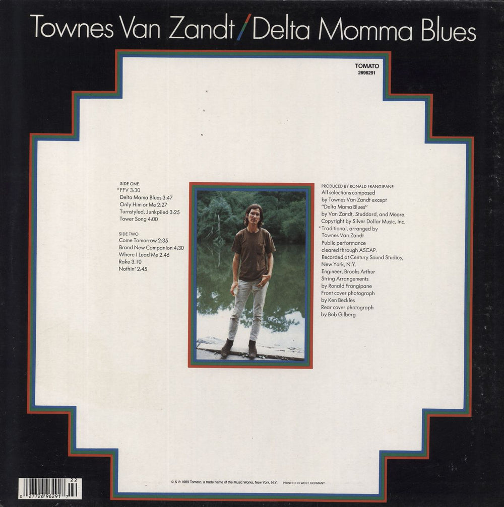 Townes Van Zandt Delta Momma Blues German vinyl LP album (LP record) 027726962917