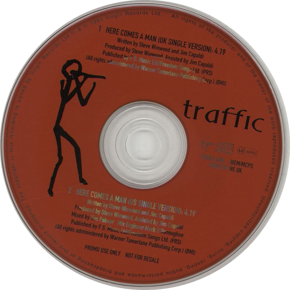 Traffic Here Comes A Man UK Promo CD single (CD5 / 5") VSCDJ1494