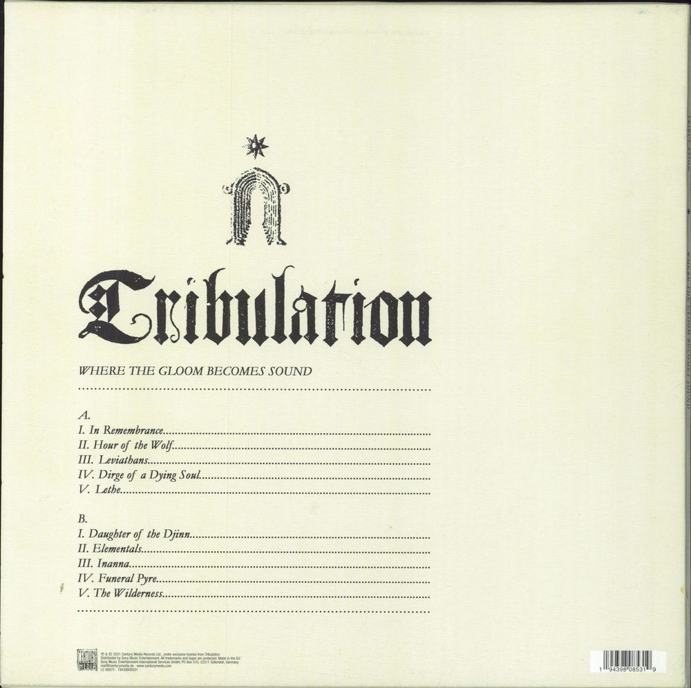 Tribulation Where The Gloom Becomes Sound German vinyl LP album (LP record) 194398085319