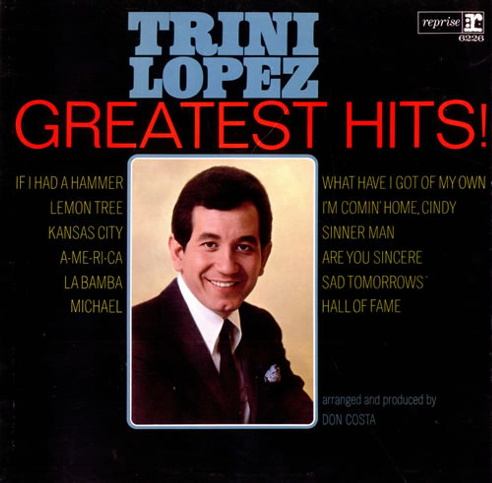 Trini Lopez Greatest Hits! UK vinyl LP album (LP record) RSLP6226