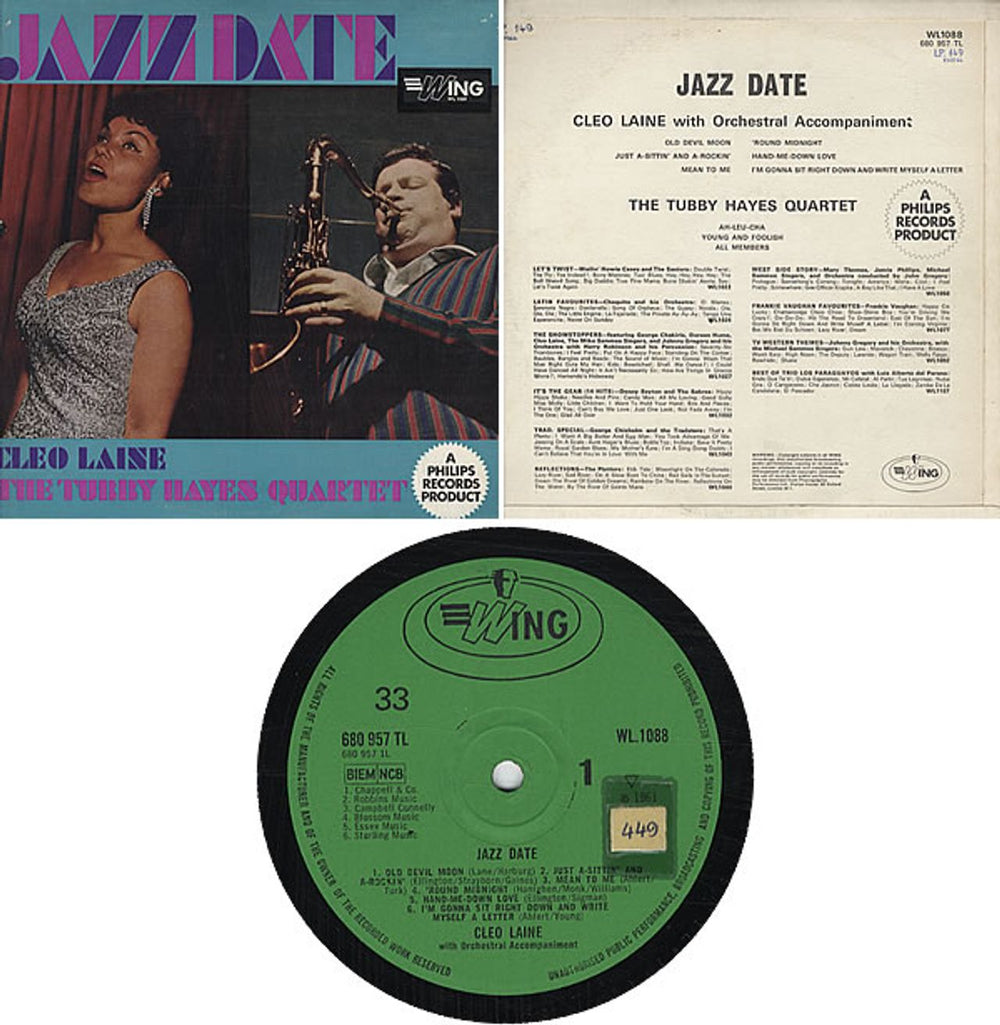 Tubby Hayes Jazz Date UK vinyl LP album (LP record) TH-LPJA325587