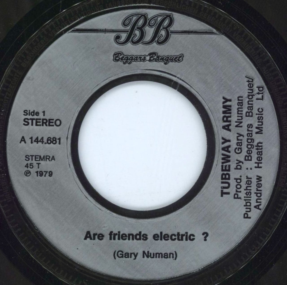 Tubeway Army Are Friend's Electric? - P/S Dutch 7" vinyl single (7 inch record / 45) TUB07AR797330