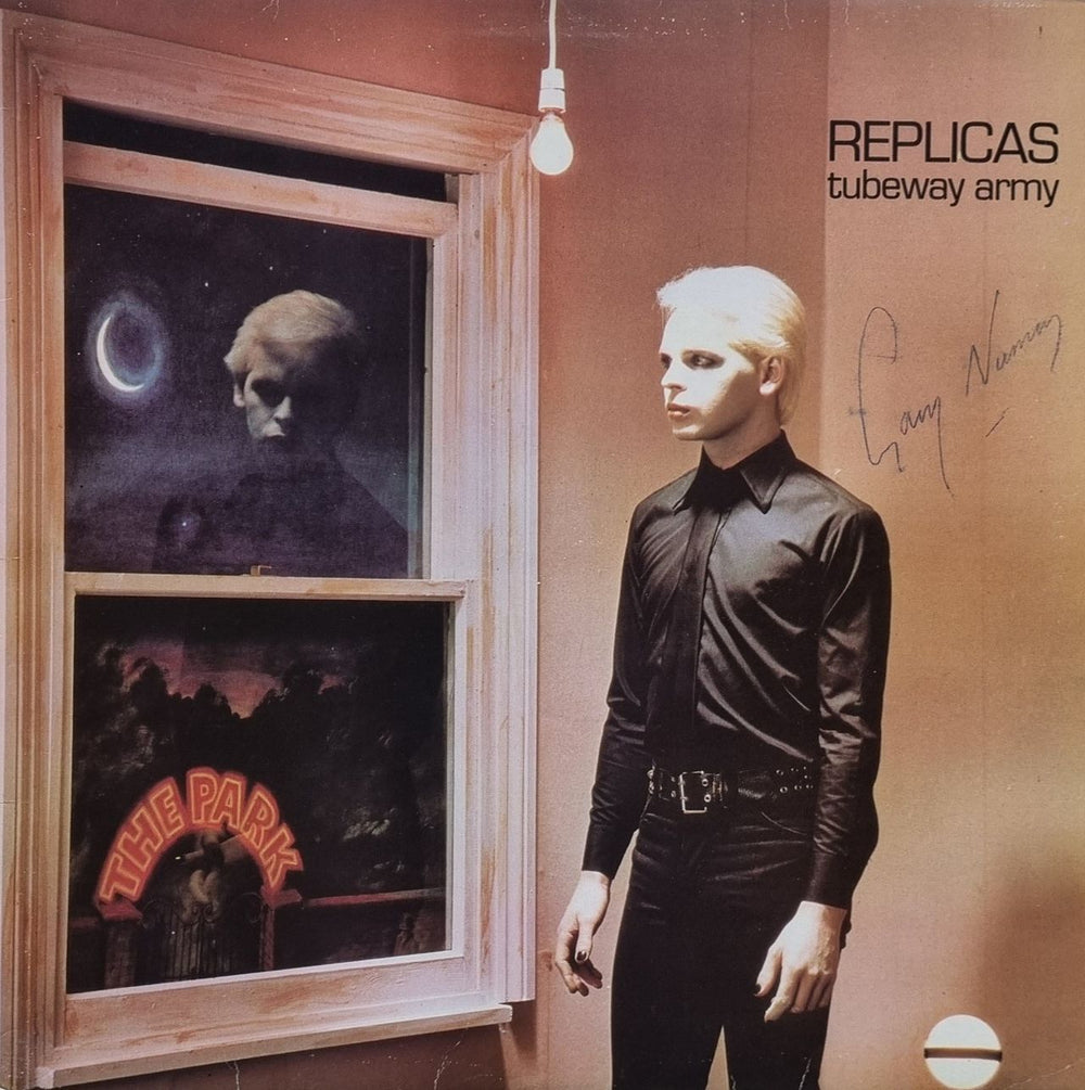 Tubeway Army Replicas + Inner - Autographed UK vinyl LP album (LP record) BEGA7