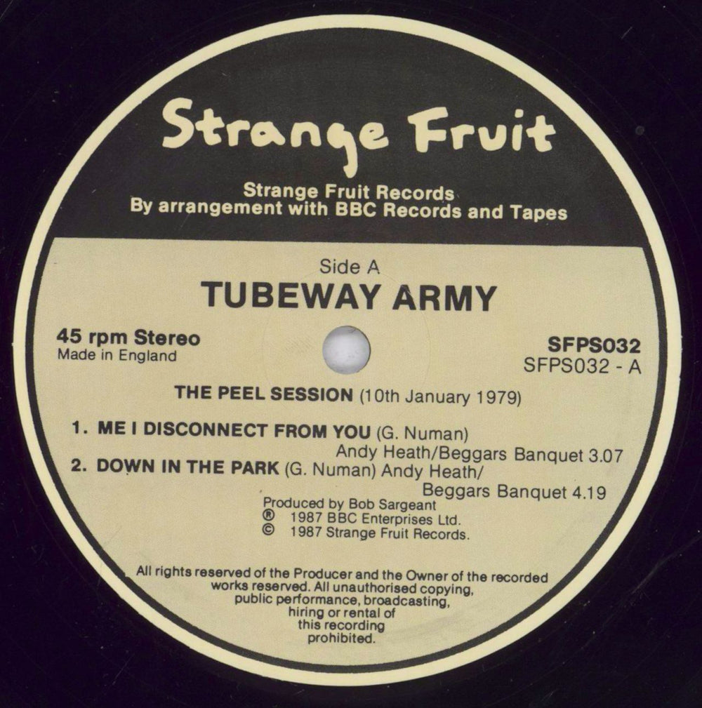 Tubeway Army The Peel Sessions UK 12" vinyl single (12 inch record / Maxi-single) TUB12TH52218