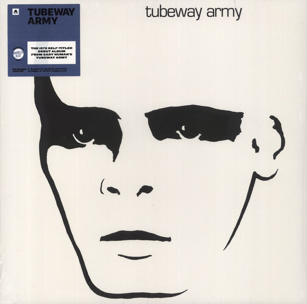 Tubeway Army Tubeway Army - Marbled Blue Vinyl - Shrink UK vinyl LP album (LP record) BBQ2262LP2