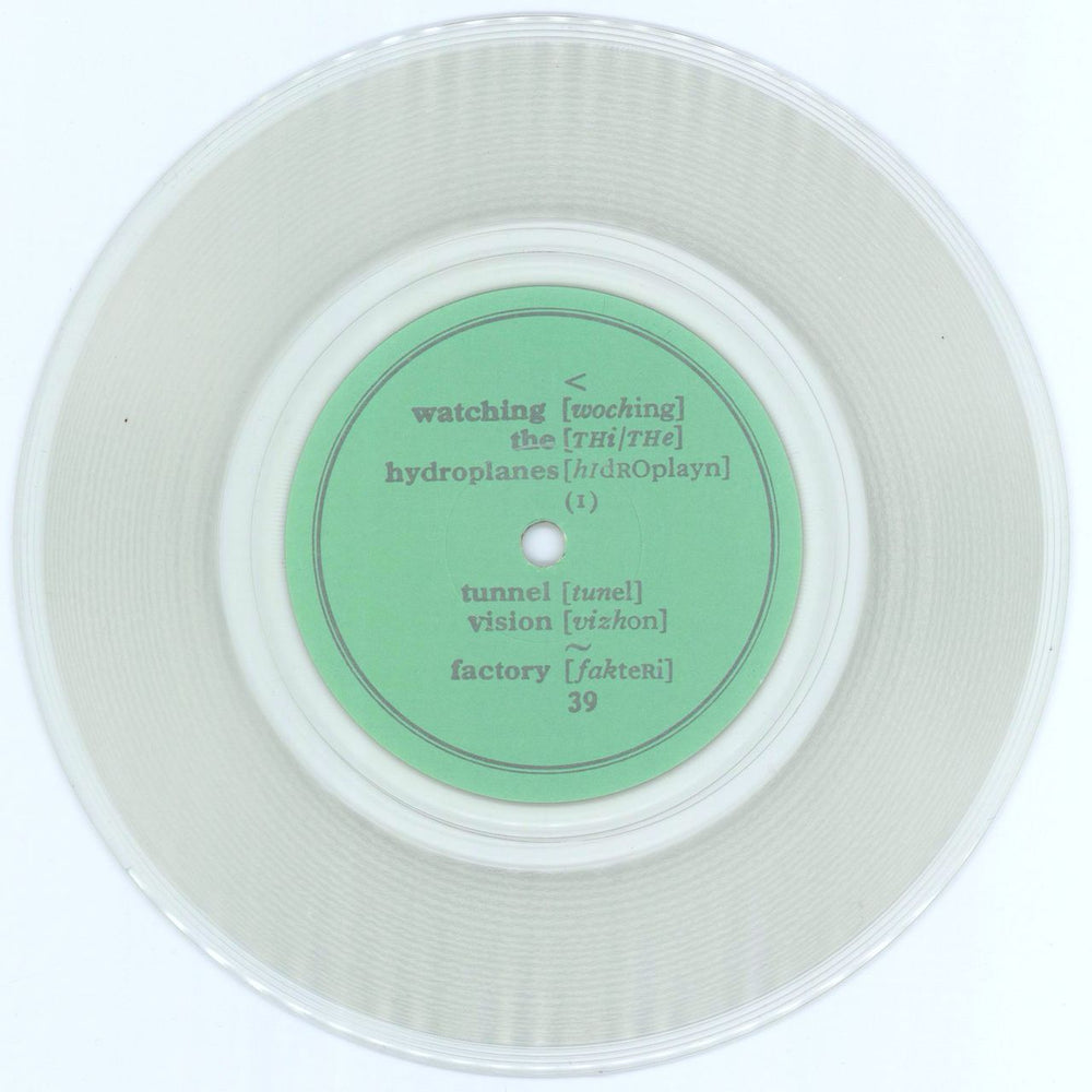 Tunnel Vision Watching - Clear Vinyl UK 7" vinyl single (7 inch record / 45) TNL07WA129512