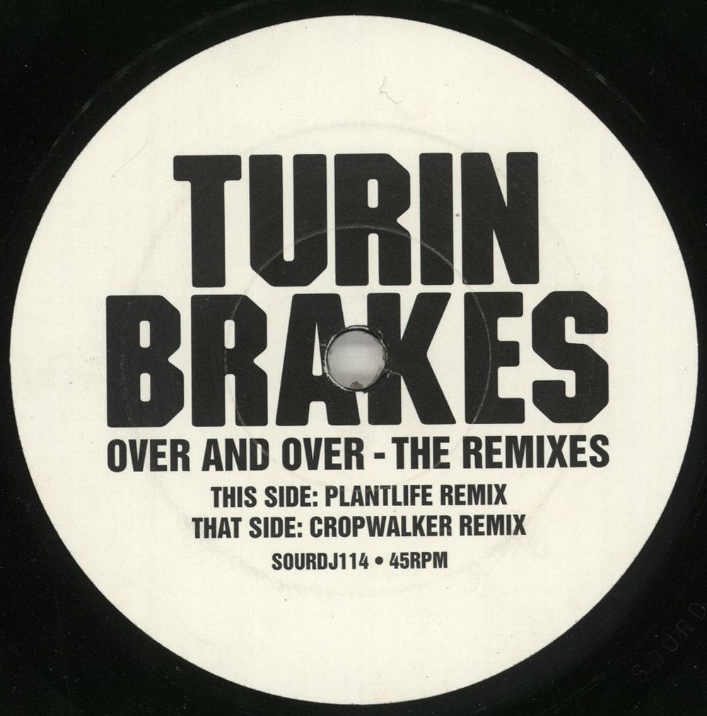 Turin Brakes Over And Over (Remixes) UK Promo 7" vinyl single (7 inch record / 45) SOURDJ114