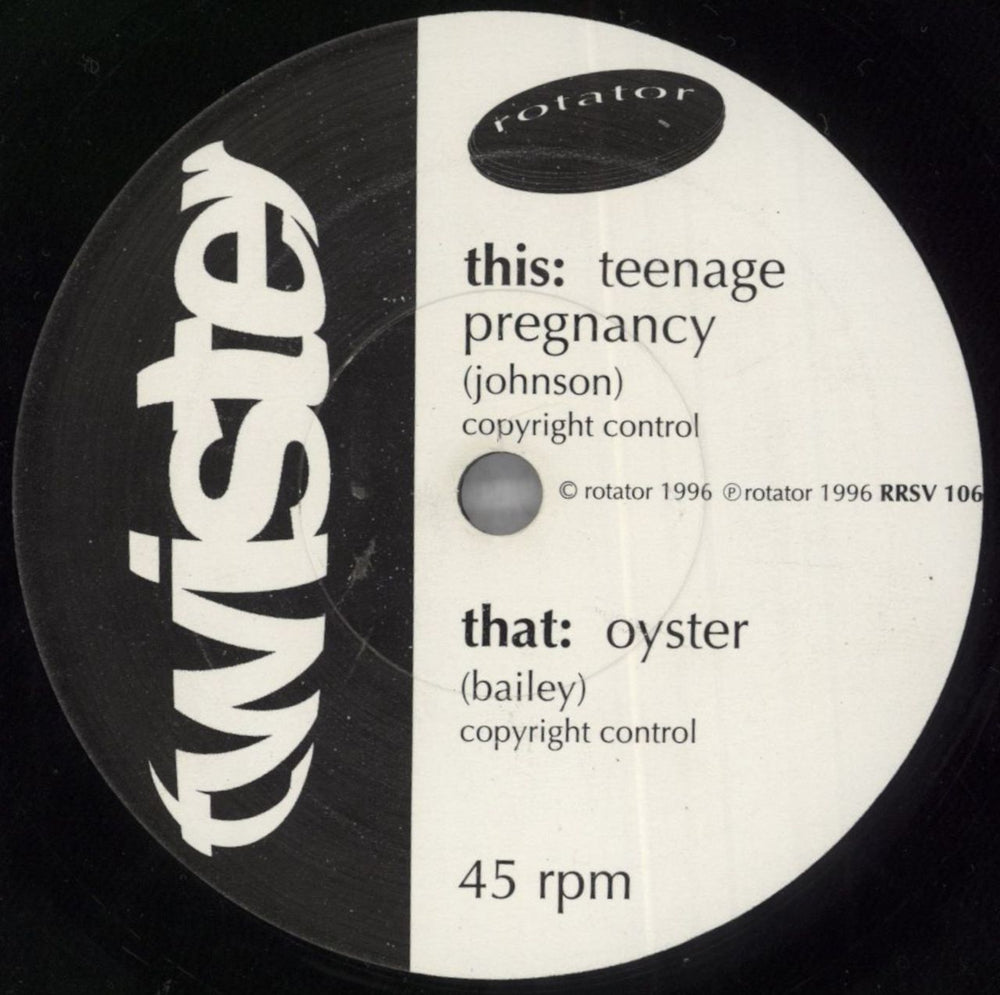 Twister Teenage Pregnancy + Badge & Stickers UK 7" vinyl single (7 inch record / 45) ZWK07TE822953