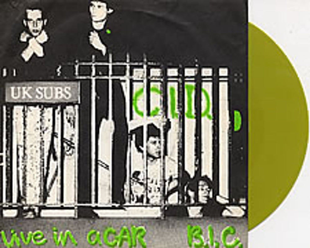 U.K. Subs C.I.D. - Olive Green Vinyl - 2nd UK 7" vinyl single (7 inch record / 45) NIK5