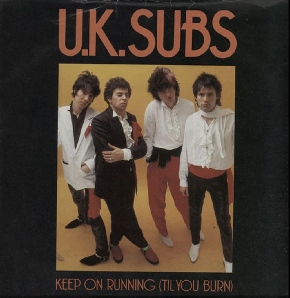 U.K. Subs Keep On Running (Til You Burn) - Blue UK 7" vinyl single (7 inch record / 45) GEMS45