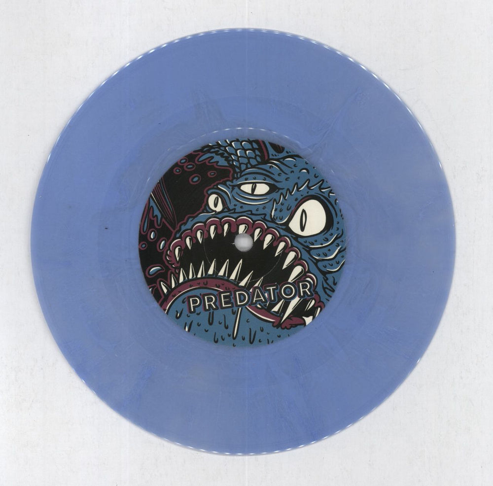 U.K. Subs Predator - Blue Vinyl - Autographed UK 7" vinyl single (7 inch record / 45)