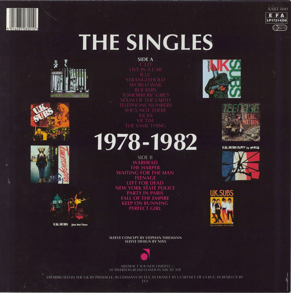 U.K. Subs The Singles 1978-1982 - Blue Vinyl UK vinyl LP album (LP record) 5016685080010