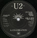 U2 A Celebration - Black Label Irish 7" vinyl single (7 inch record / 45) U-207AC406943