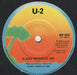 U2 A Day Without Me - Solid UK 7" vinyl single (7 inch record / 45) WIP6630