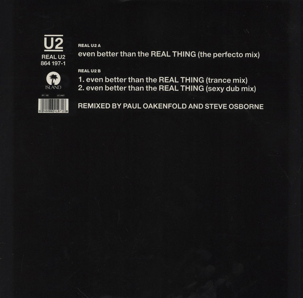 U2 Even Better Than The Real Thing UK 12" vinyl single (12 inch record / Maxi-single) REALU2