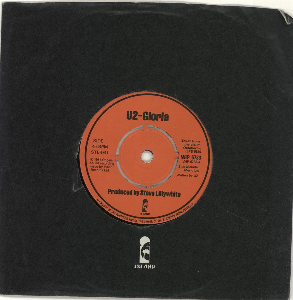 U2 Gloria - 4pr UK 7" vinyl single (7 inch record / 45) WIP6733