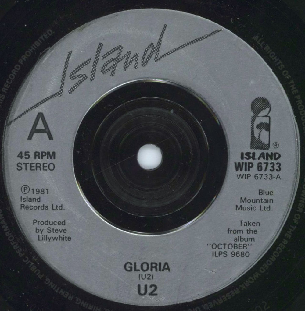 U2 Gloria - Injection UK 7" vinyl single (7 inch record / 45) WIP6733