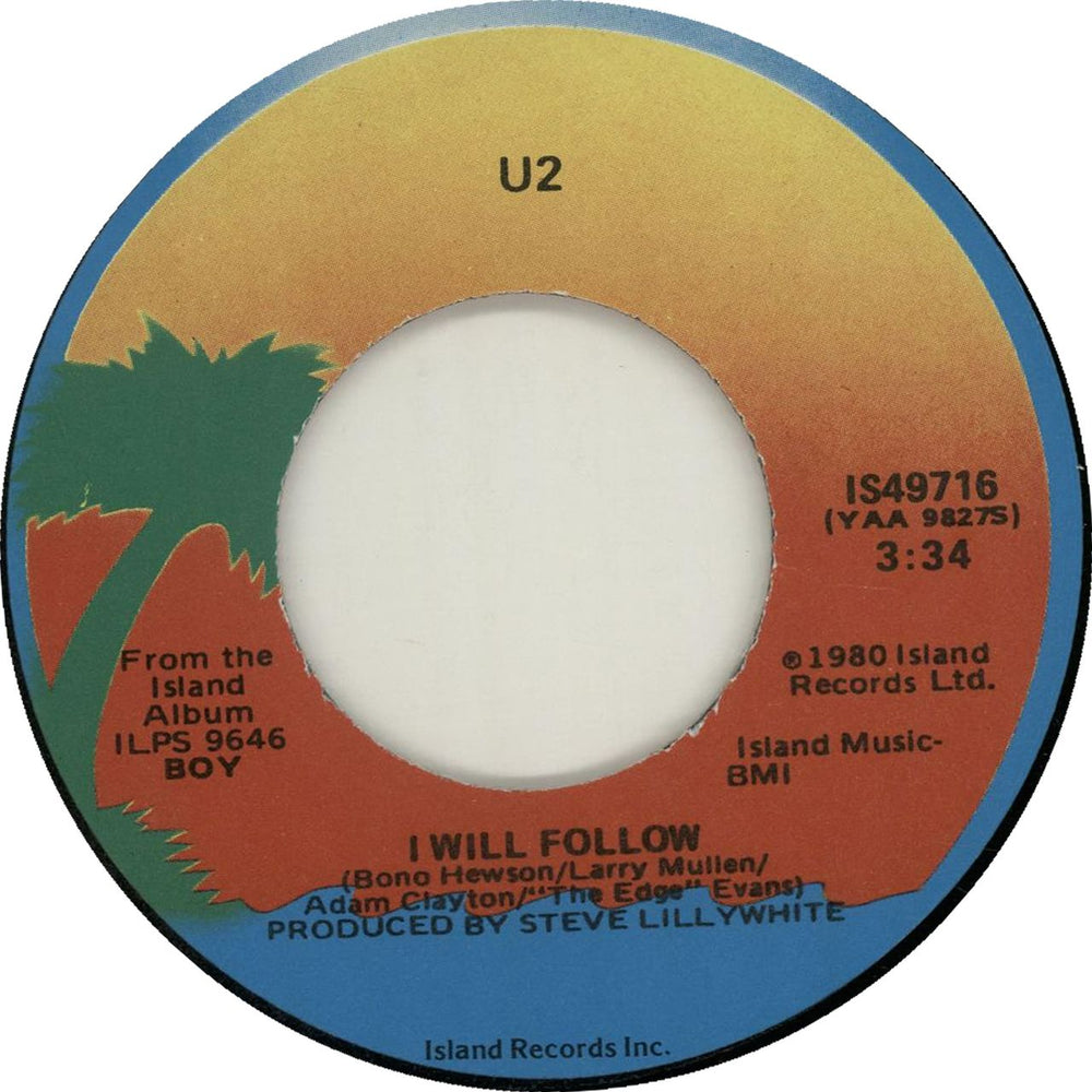 U2 I Will Follow - Poster Sleeve US 7" vinyl single (7 inch record / 45)