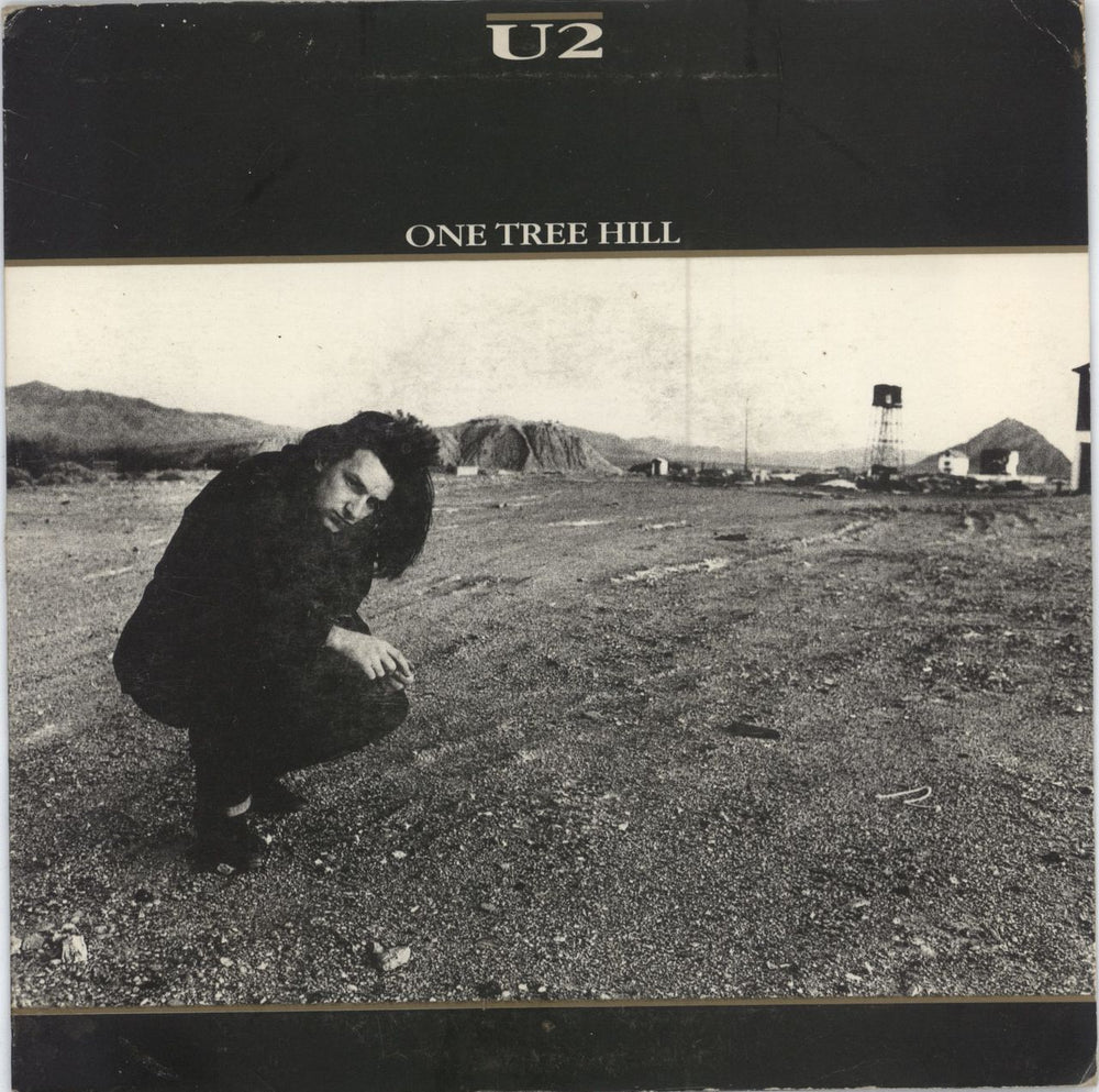 U2 One Tree Hill + Lyric Insert - EX Australian 7" vinyl single (7 inch record / 45) K338