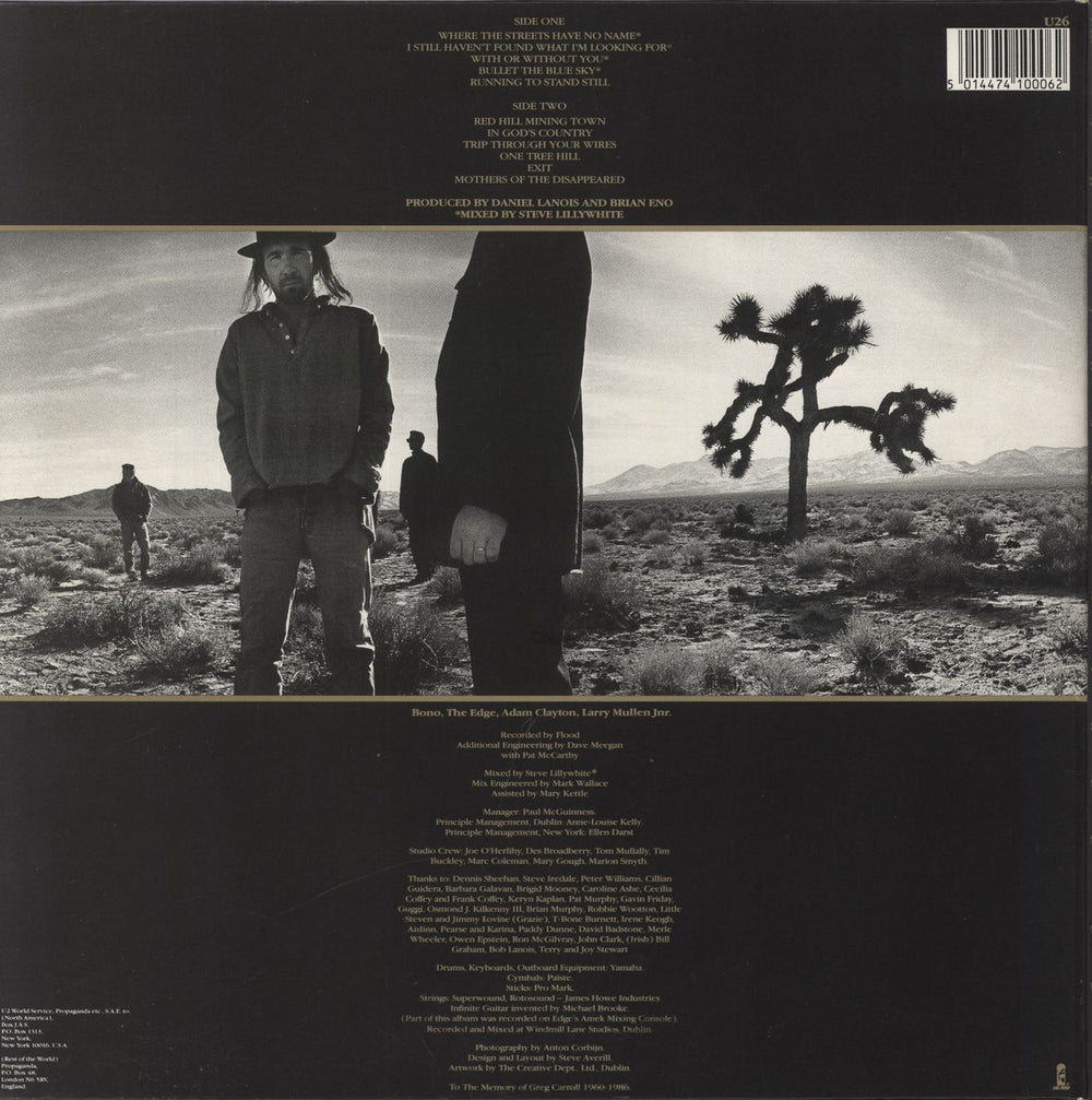 U2 The Joshua Tree - 1st UK vinyl LP album (LP record) 5014474100062