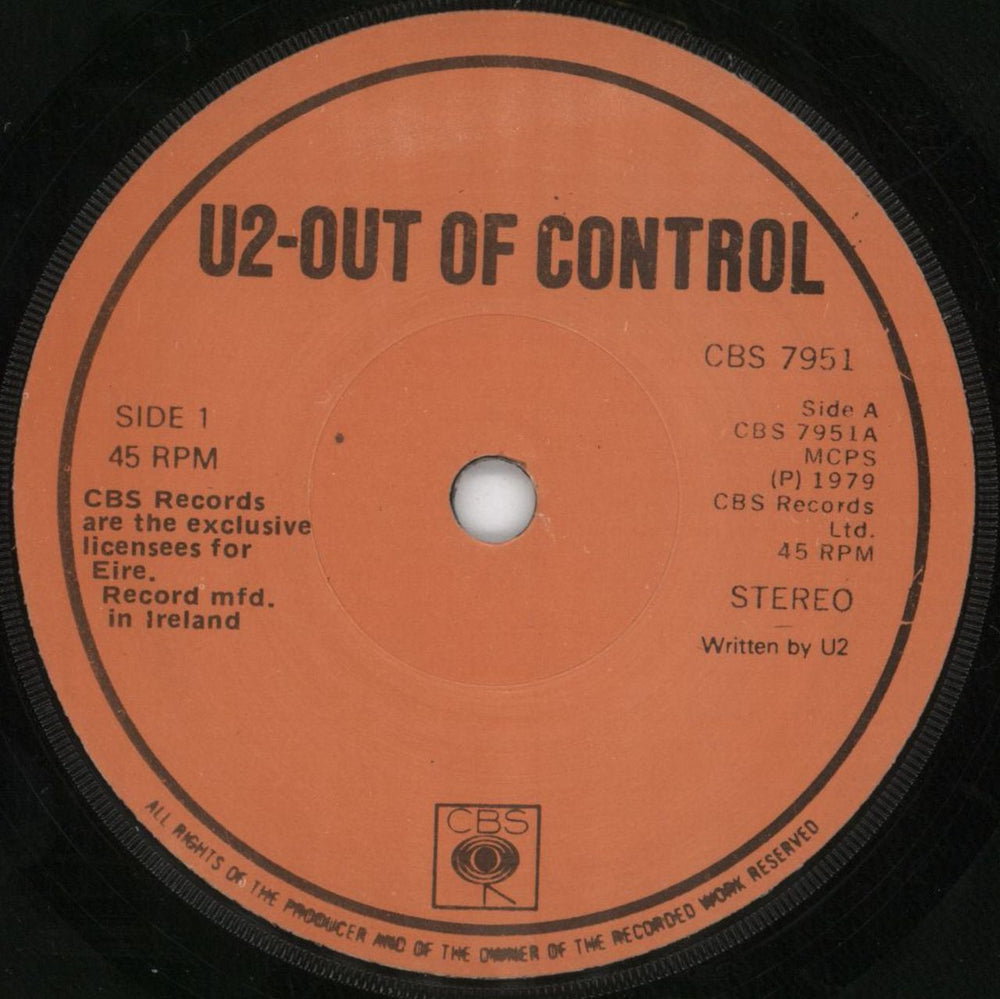 U2 Three EP - 2nd - P/S Irish 7" vinyl single (7 inch record / 45) U-207TH459189